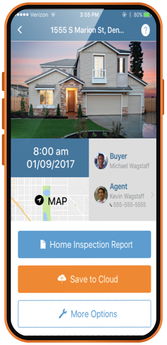 Storey Inspections report shown on a modern smartphone